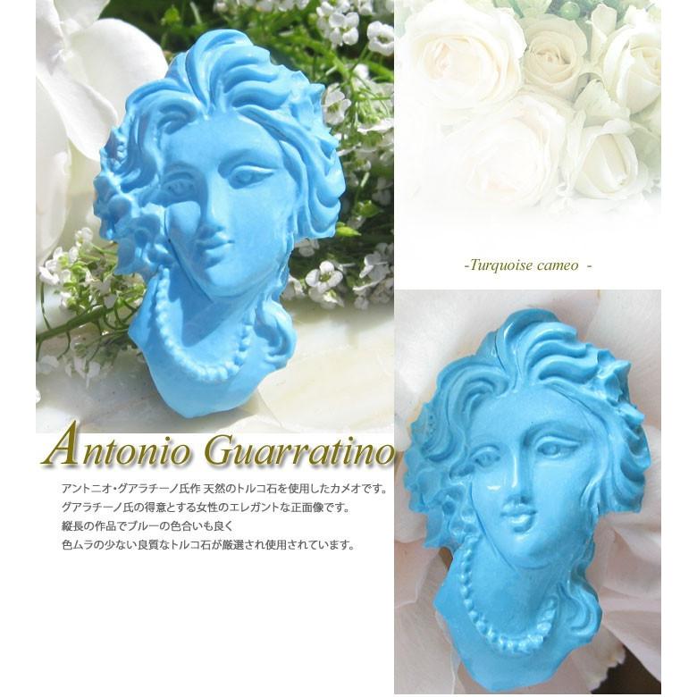 女性　トルコ石　カメオ　ルース 女性 トルコ石 カメオ ルース （Antonio Guarracino作 最高級