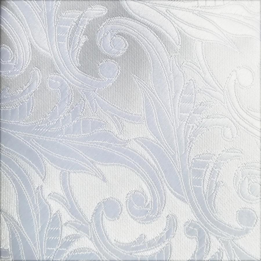 化粧箱付 ネクタイ 4点セット ポケットチーフ カフスボタン タイピン パールホワイト 送料無料 結婚式 当店だけの限定モデル フォーマル プレゼントに メール便発送 唐草柄