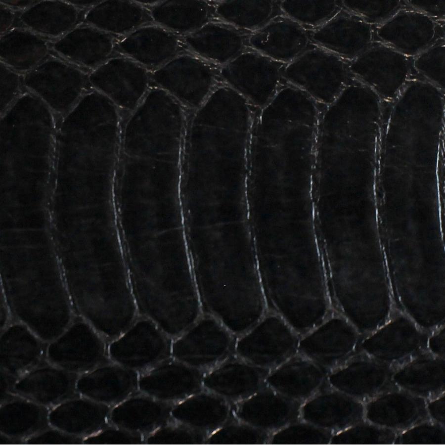 二つ折り 財布 小銭入れ付 水蛇皮 本革 ミズヘビ皮 ブラック（送料無料　メール便）社会人 プレゼントに 11058 | ブランド登録なし | 03