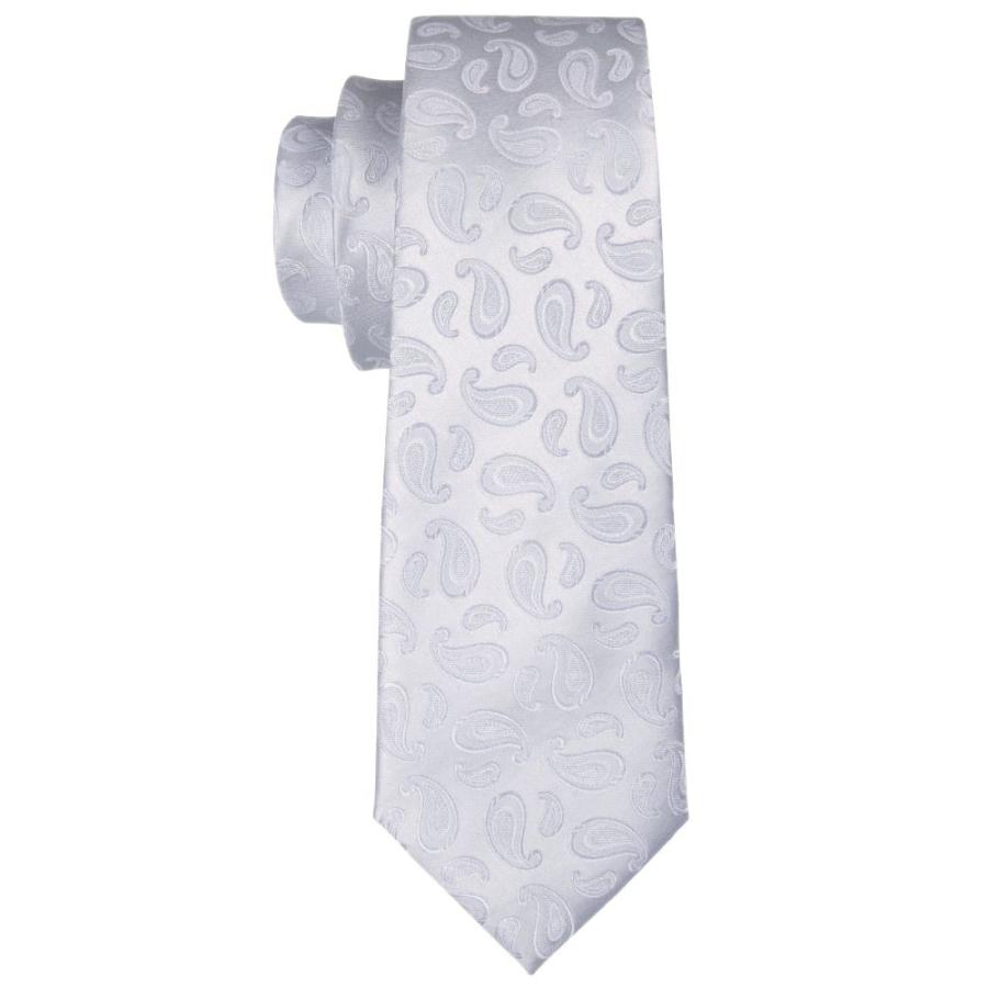 ネクタイ チーフ タイピン カフス 4点 セット メンズ おしゃれ フォーマル プレゼント ホワイト 小柄ペイズリー(メール便 送料無料) | ブランド登録なし | 07