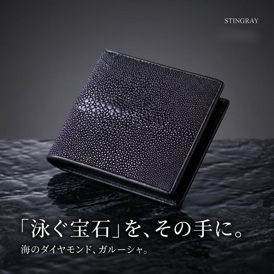 メール便発送】エイ 革 財布 二つ折り ガルーシャ 本革 レザー 小銭