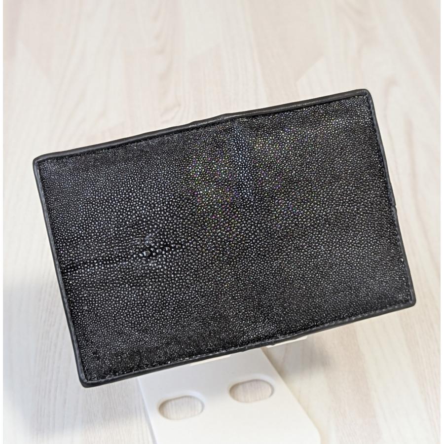 【欧米サイズ名刺用】エイ本革　名刺入れ　カードケース　カードポケット付　ブラック　スティングレイ　ガルーシャ |  | 03