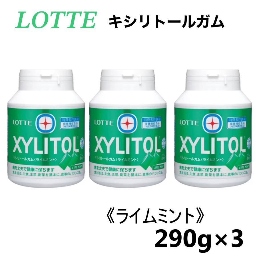XYLITOL ロッテ キシリトール ガム ライムミント メガボトル 290g x 3