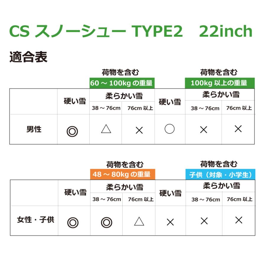 スノーシュー かんじき キャプテンスタッグ スノーシュー 大人用 22インチ（キャリーバッグ付） UX-950 スノーシューハイキング SNOWSHOE_2