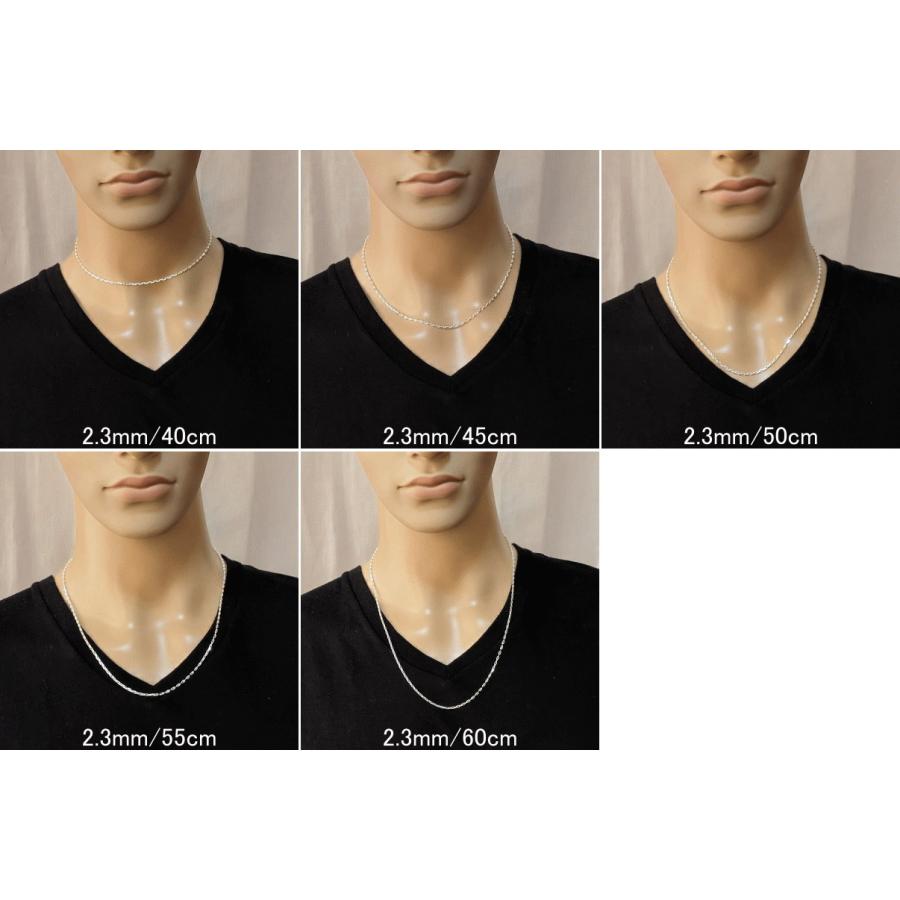 チェーン ネックレス メンズ シルバー925 2.3mm 60cm アンカーチェーン