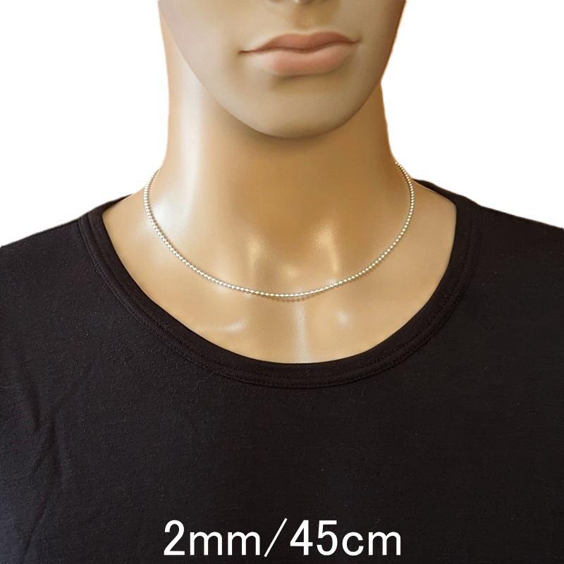 【よしお】ボールチェーン ネックレス 2mm 45cm シルバー925 ネックレス メンズ シルバー925 ボールチェーン 45cm 2mm シルバー