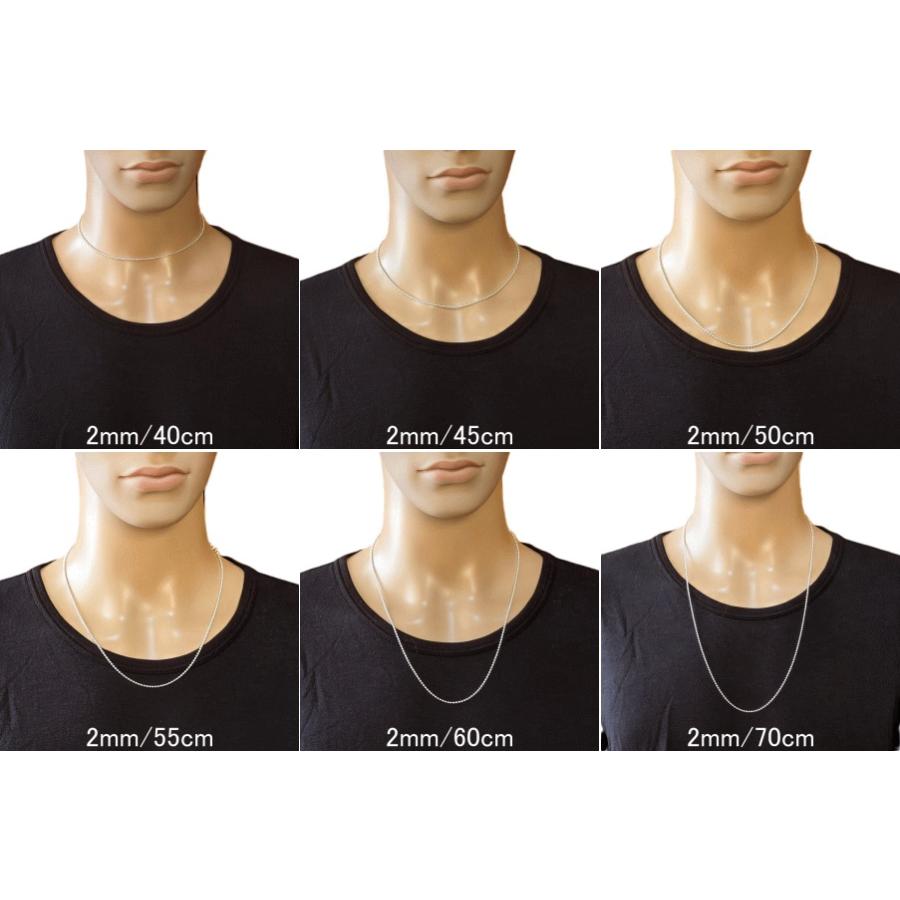 ネックレス メンズ シルバー925 ボールチェーン 70cm 2mm シルバー