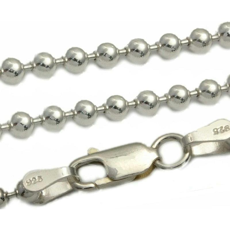 シルバー925 ボールチェーン シルバーネックレス メンズ 40cm 3mm シンプル かっこいい ボールネックレス メンズ シルバー チェーン のみ 太い 男 人気 | 