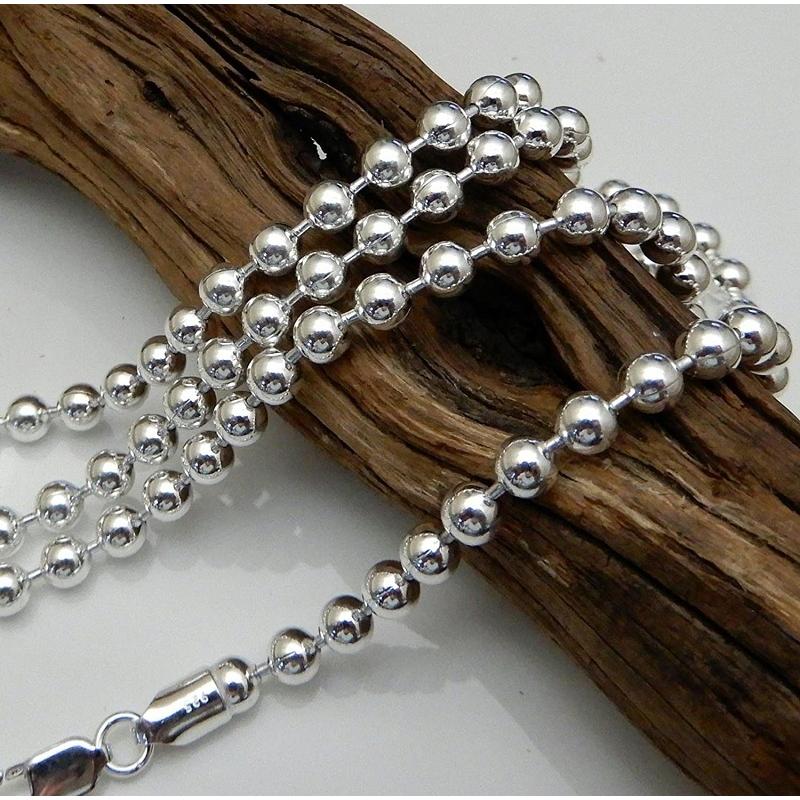 存在感有 ネックレス メンズ シルバー925 ボールチェーン 50cm 4.5mm シルバーネックレス メンズ シルバーチェーン ボールネックレス シルバーチェーン |  | 03