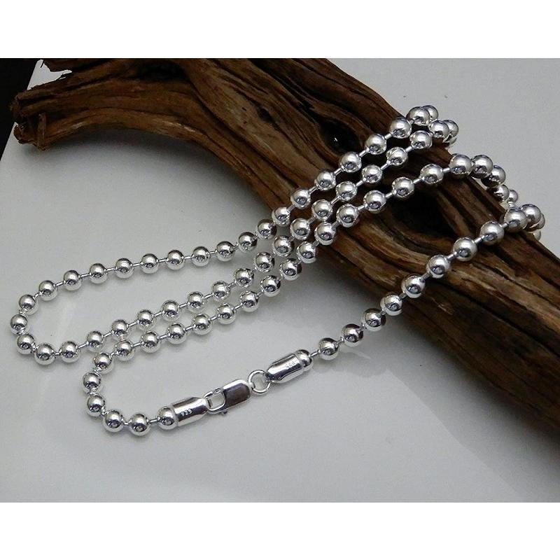 存在感有 ネックレス メンズ シルバー925 ボールチェーン 50cm 4.5mm シルバーネックレス メンズ シルバーチェーン ボールネックレス シルバーチェーン |  | 05