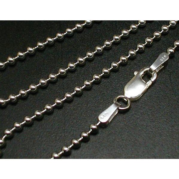 ネックレス メンズ シルバー925 ボールチェーン 45cm 2.5mm シルバー
