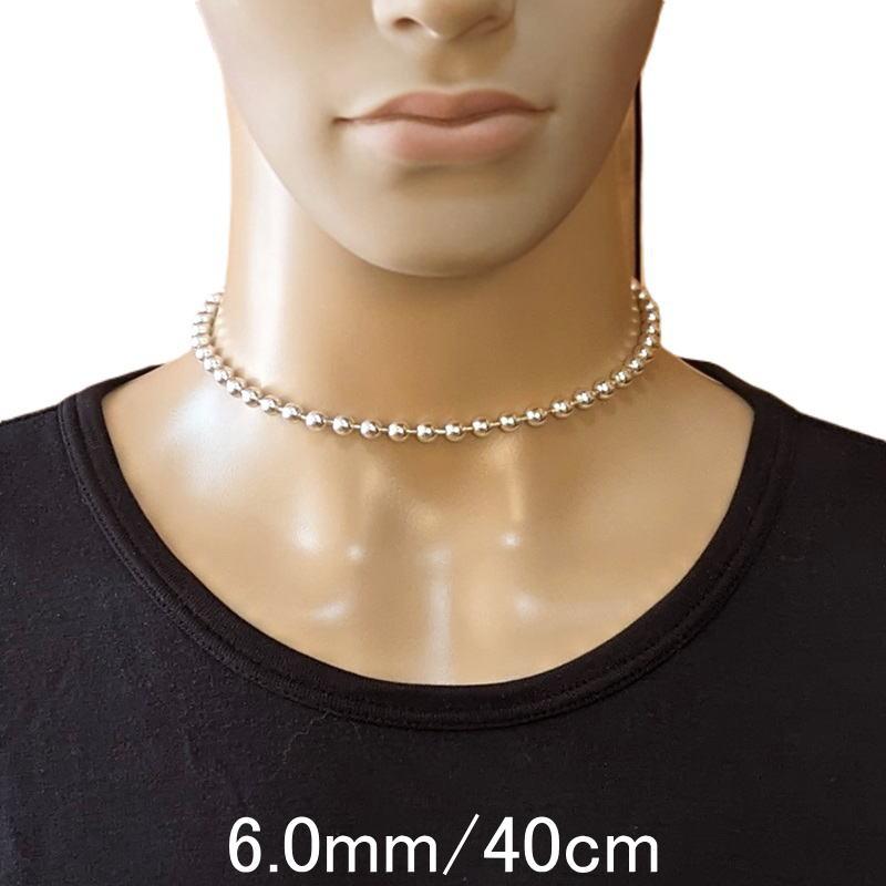 ネックレス メンズ シルバー925 ボールチェーン 40cm 6mm ネックレス メンズ シルバー925 ボールチェーン 40cm 6mm