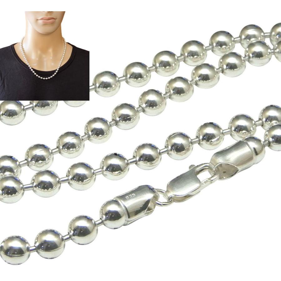 ネックレス メンズ シルバー925 ボールチェーン 50cm 6mm ネックレス メンズ シルバー925 ボールチェーン 50cm 6mm