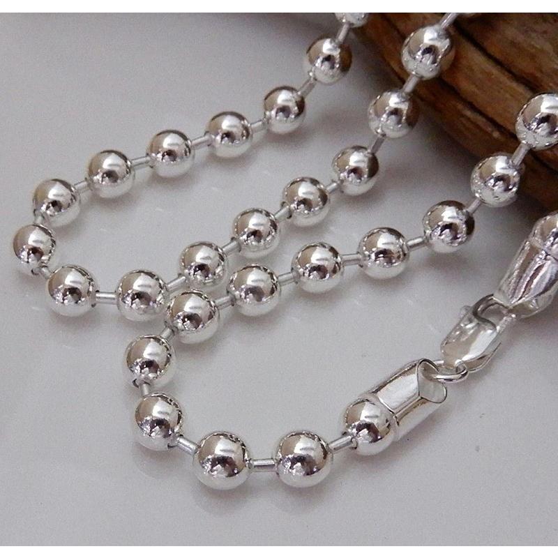 ネックレス メンズ シルバー925 ボールチェーン 60cm 6mm ネックレス メンズ シルバー925 ボールチェーン 60cm 6mm
