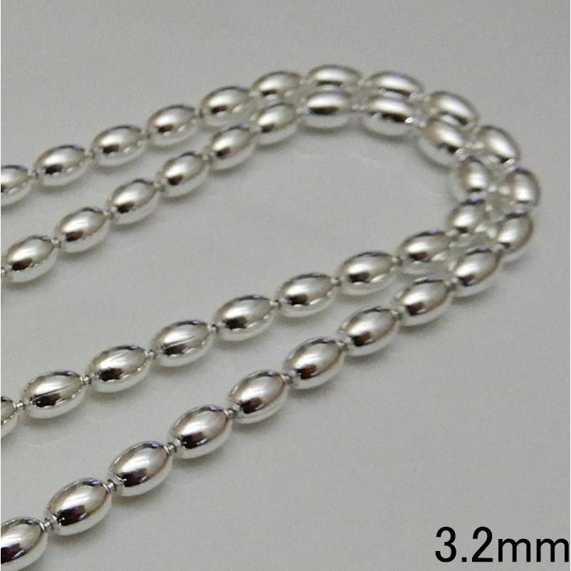 All silver925ボールチェーンネックレス3.2mm 45cm ボールチェーン シルバー925 チェーン メンズ ボールネックレス