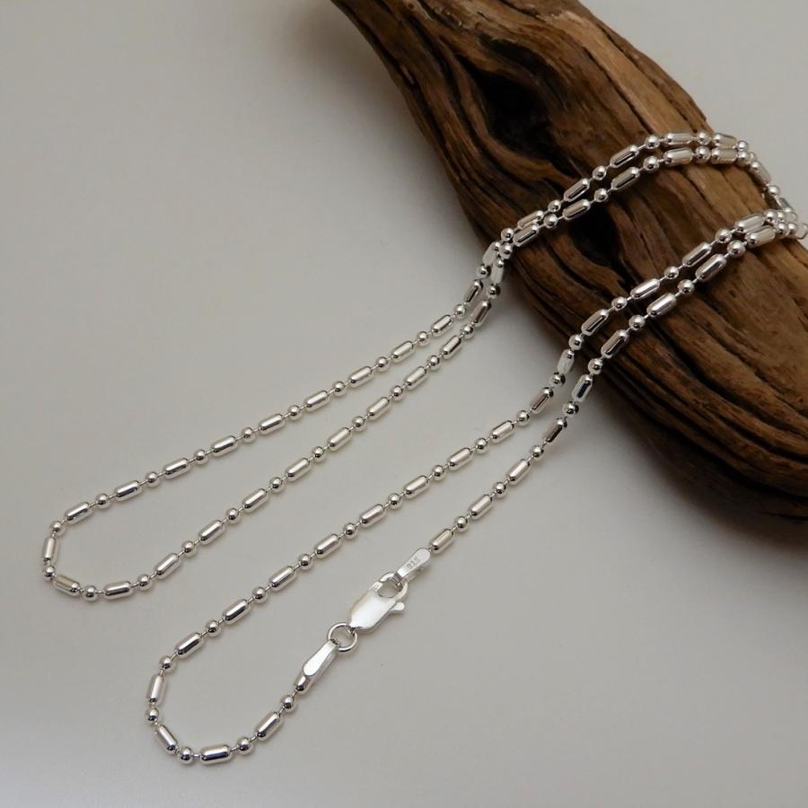 メンズ ネックレス シルバー925 50cm 2mm ボールチェーン シルバー