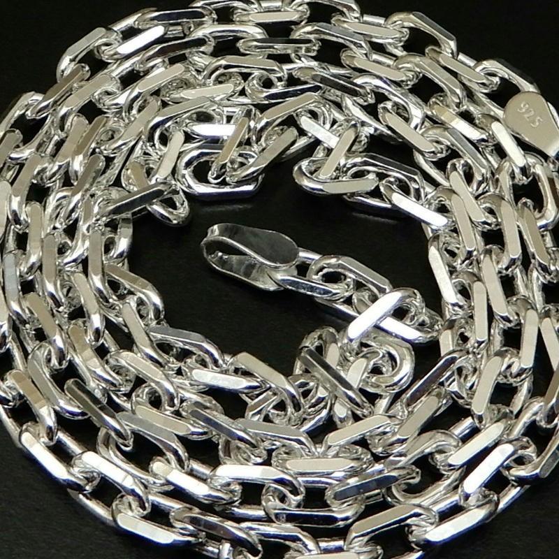 ネックレス メンズ チェーン シルバー925 あずきネックレス 40cm 幅4.8
