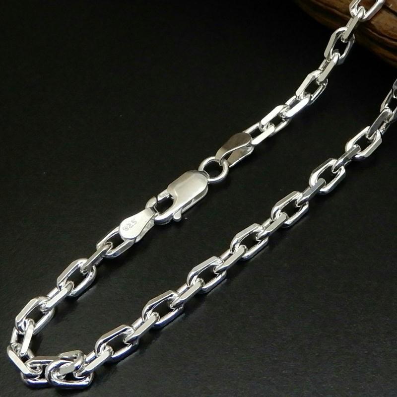 ネックレス メンズ チェーン シルバー925 あずきネックレス 40cm 幅4.8