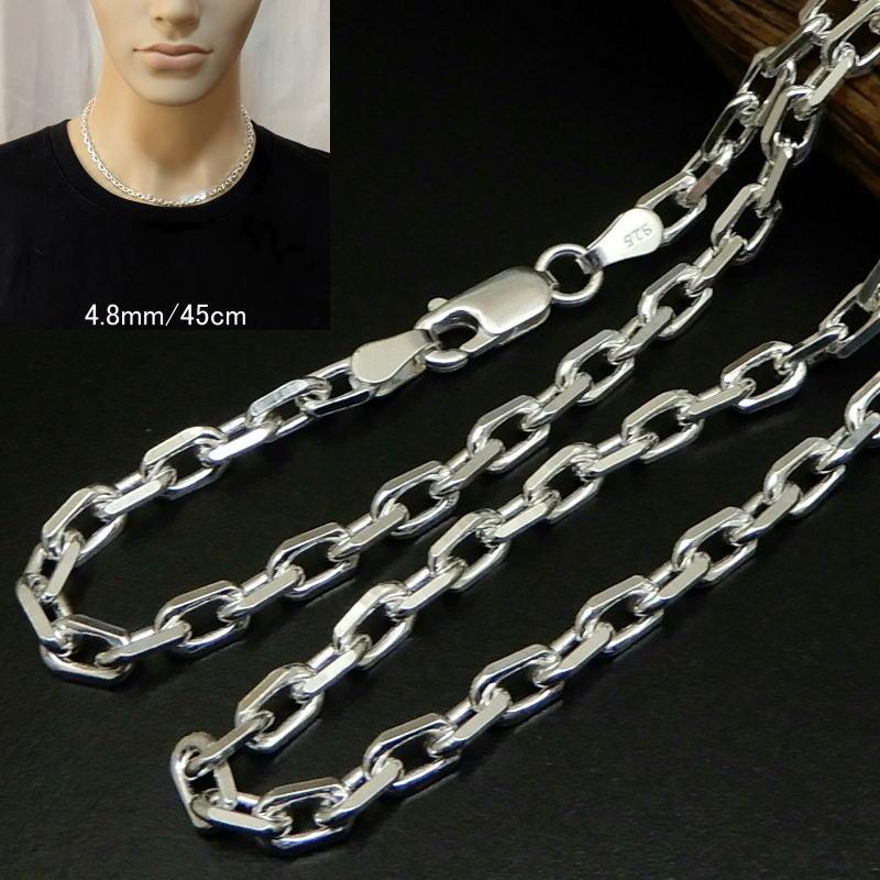 ネックレス メンズ チェーン シルバー925 あずきネックレス 45cm ネックレス メンズ チェーン シルバー925 あずきネックレス 45cm