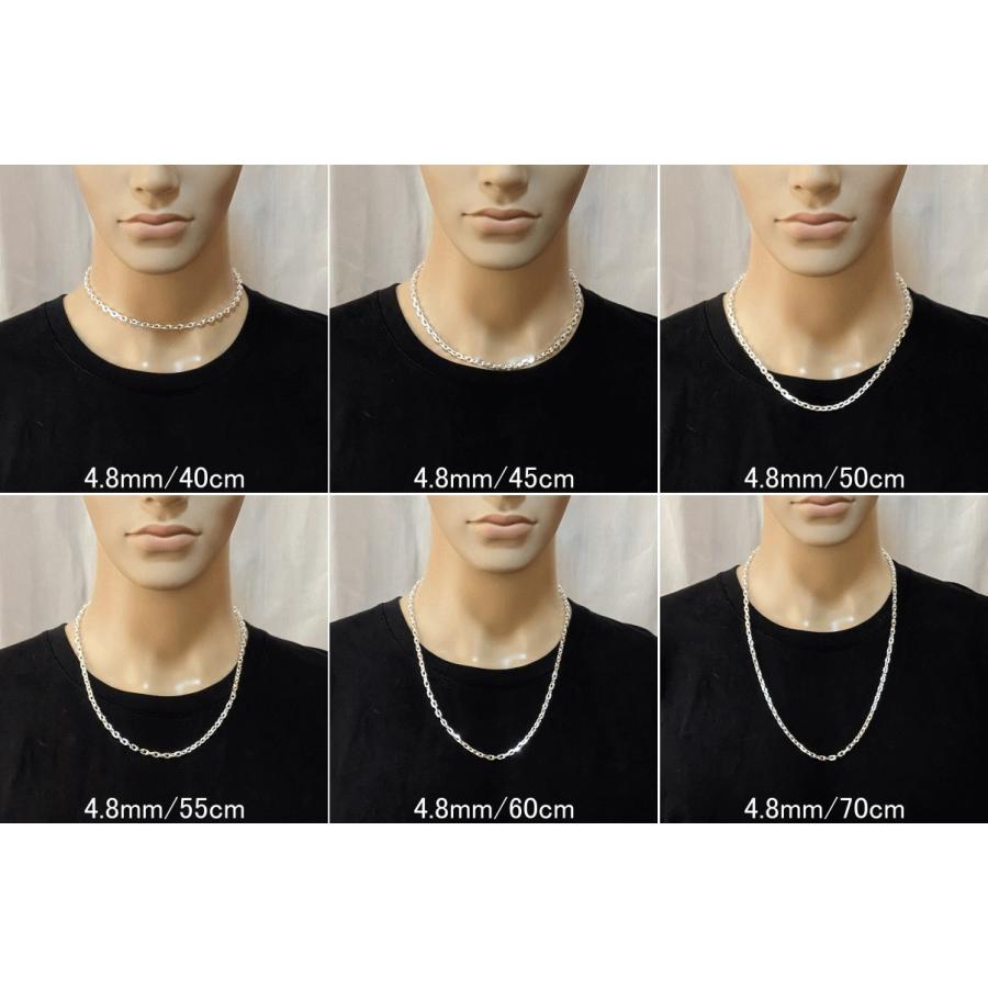 ネックレス メンズ チェーン シルバー925 あずきネックレス 45cm