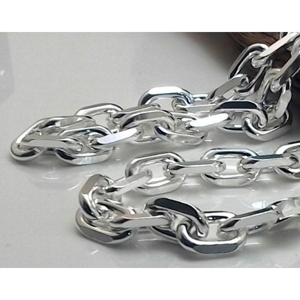 ネックレス メンズ シルバー925 あずきチェーン 6.5mm 50cm 圧倒