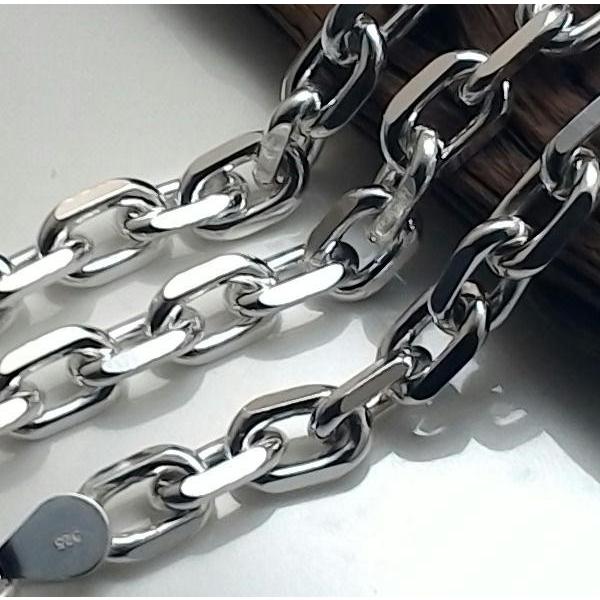 ネックレス メンズ シルバー925 あずきチェーン 8mm 60cm 圧倒的存在感 シルバーチェーン シルバーネックレス メンズネックレス 極太 あずきネックレスの画像