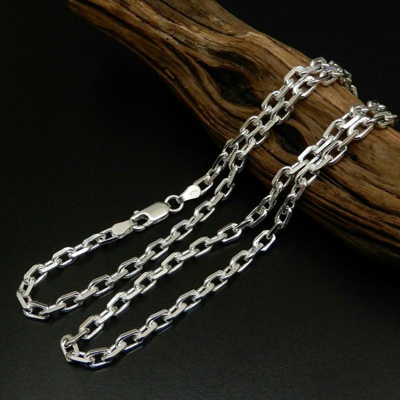 ネックレス メンズ シルバー925 チェーン あずき 4.1mm 55cm