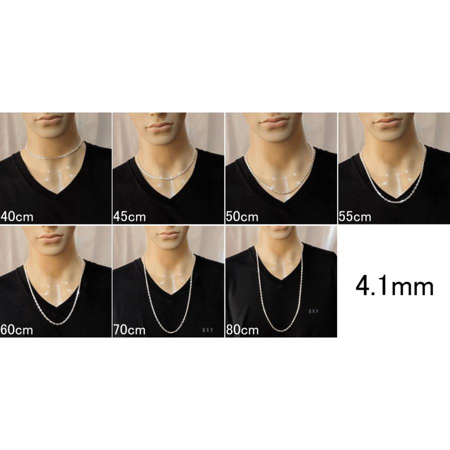 ネックレス メンズ シルバー925 チェーン あずき ネックレス 4.1mm 80cm シルバーネックレス メンズ チェーン ネックレス 太い あずきチェーン アズキ 小豆の画像