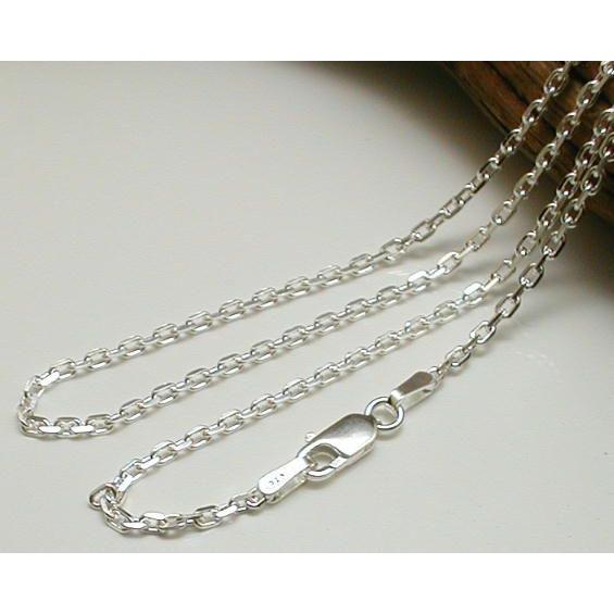 ネックレス メンズ シルバー925 あずきチェーン 55cm 1.6mm 4面