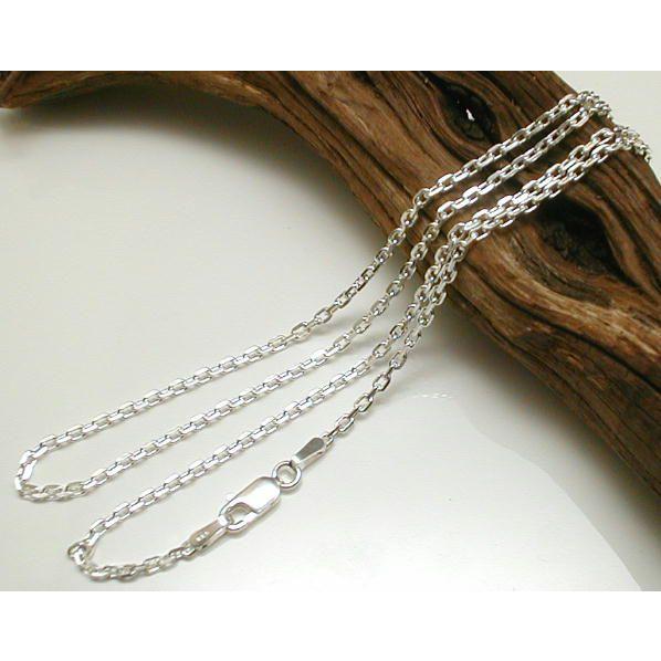 ネックレス メンズ チェーン シルバー925 あずきネックレス 45cm 幅2mm 4面 シルバーネックレス シルバーチェーン のみ あずき 男 小豆 アズキ | 