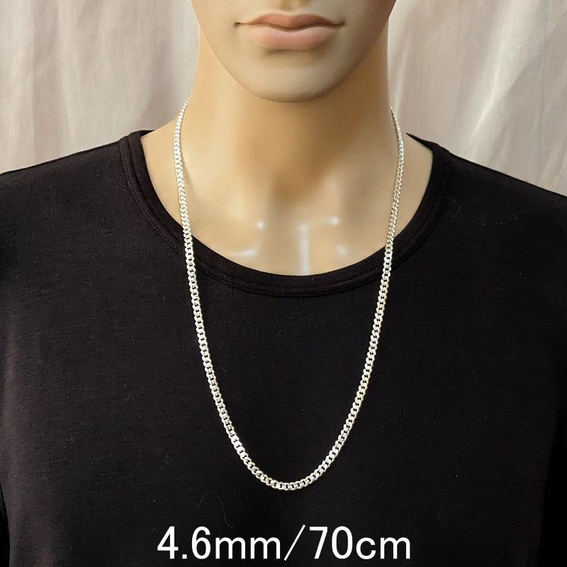喜平ネックレス シルバー925 チェーン メンズ 4.6mm 70cm ネックレス シルバー925 メンズ シンプル シルバーネックレス メンズ 太い 喜平チェーン のみの画像