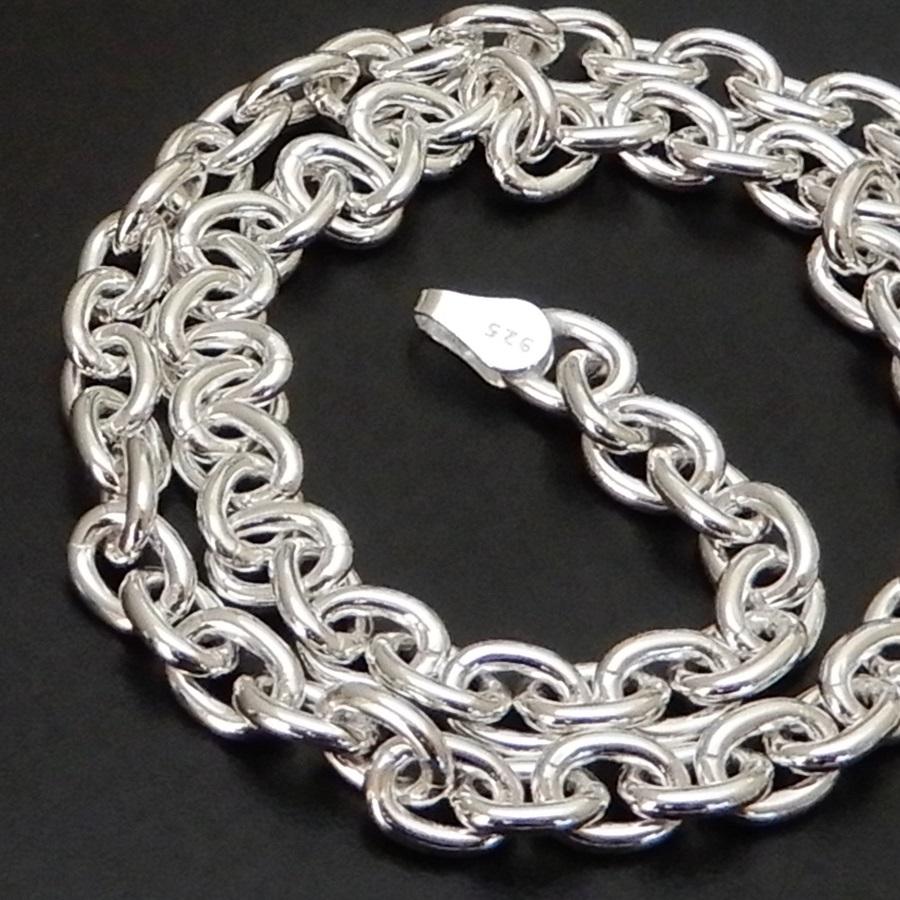 チェーン ネックレス メンズ シルバー925 5.3mm 60cm 太い あずきネックレス シルバーネックレス メンズ ネックレス チェーン メンズ あずきチェーンの画像