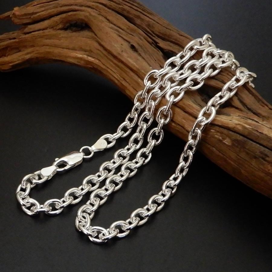 チェーン ネックレス メンズ シルバー925 5.3mm 60cm 太い あずきネックレス シルバーネックレス メンズ ネックレス チェーン メンズ あずきチェーンの画像