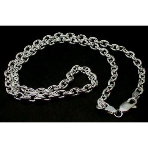 チェーン ネックレス メンズ シルバー925 4.5mm 60cm 太い あずきネックレス シルバーネックレス メンズネックレス シルバーチェーン あずきチェーンの画像