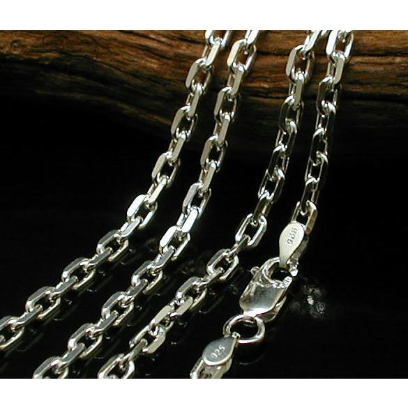 ネックレス メンズ シルバー925 チェーン あずき 3.2mm 45cm シルバー