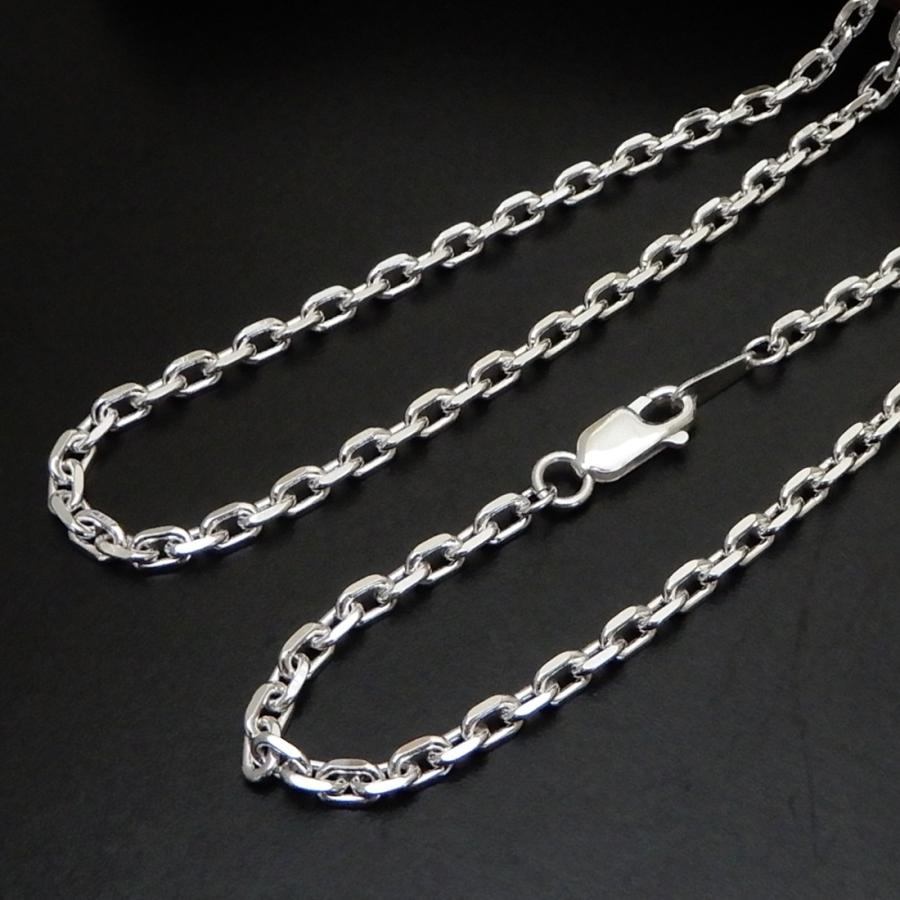 ネックレス メンズ シルバー925 チェーン あずき 3.2mm 55cm 60cm