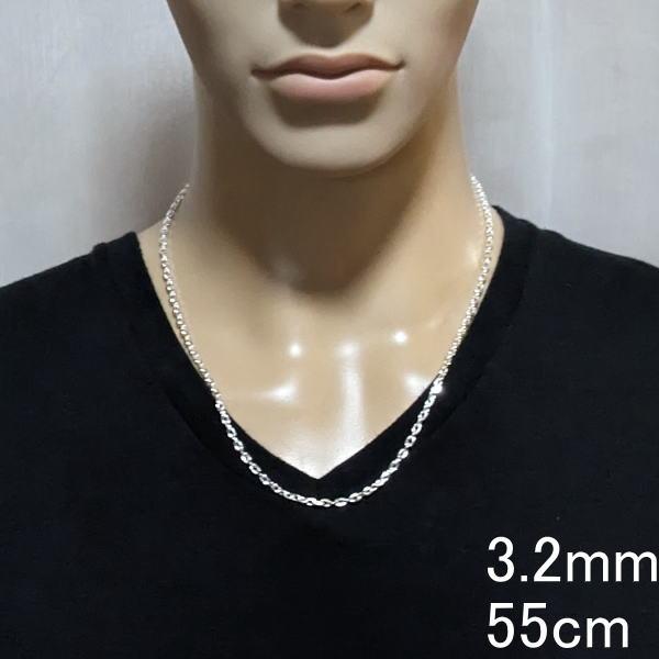 ネックレス メンズ シルバー925 チェーン あずき 3.2mm ネックレス メンズ シルバー925 チェーン あずき 3.2mm