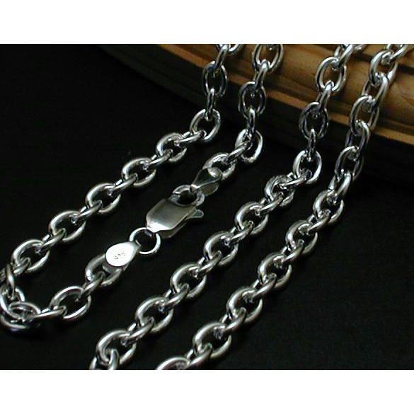 7.3mm 45cm 極太 あずきネックレス シルバーネックレス チェーン