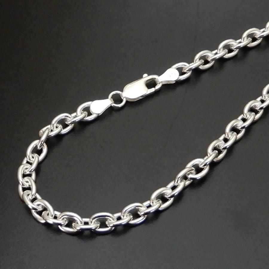 チェーン ネックレス メンズ シルバー925 5.3mm 55cm 太い あずきネックレス シルバーネックレス メンズ ネックレス チェーン メンズ あずきチェーンの画像