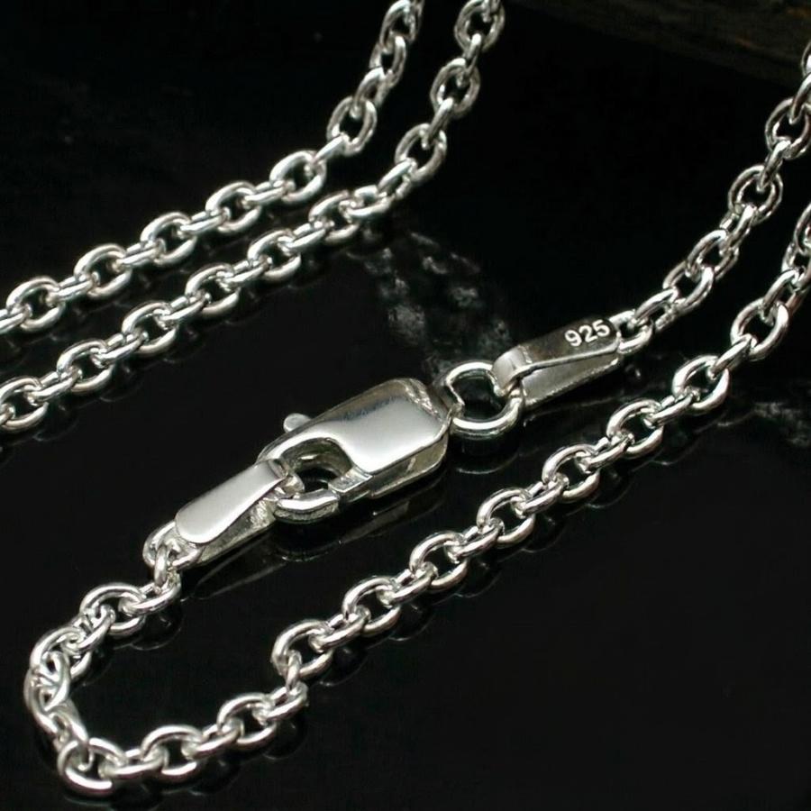 ネックレス メンズ シルバー925 チェーン あずき 2.3mm 45cmから60cm