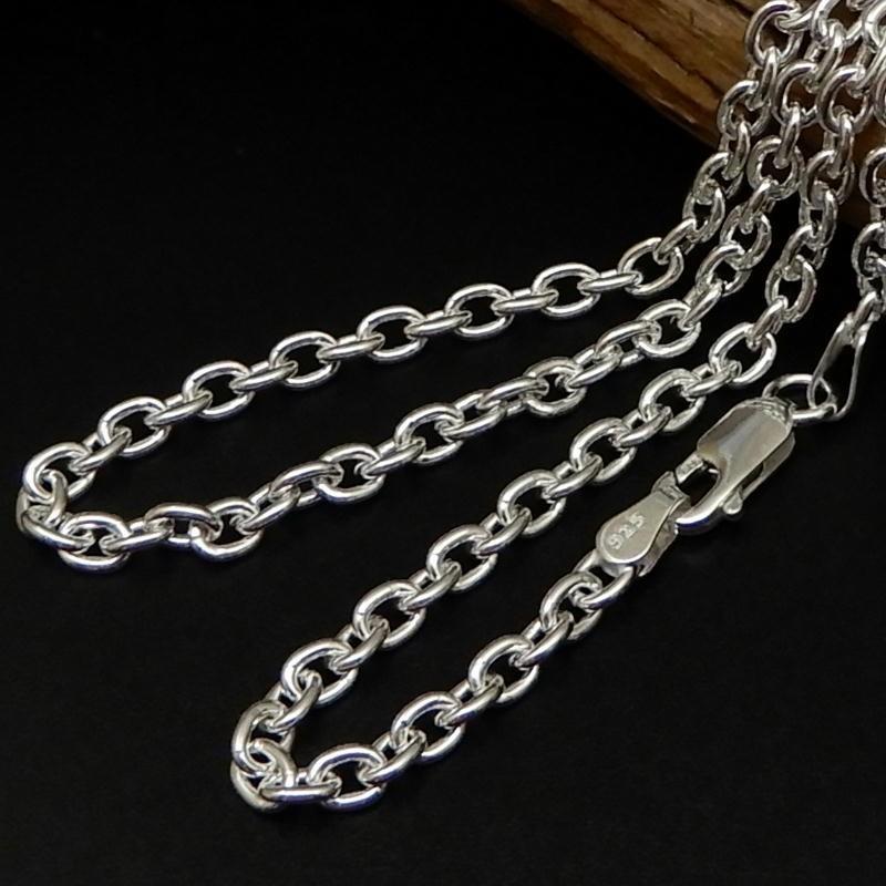 ネックレス メンズ シルバー925 2.8mm 45cm あずきネックレス シルバー