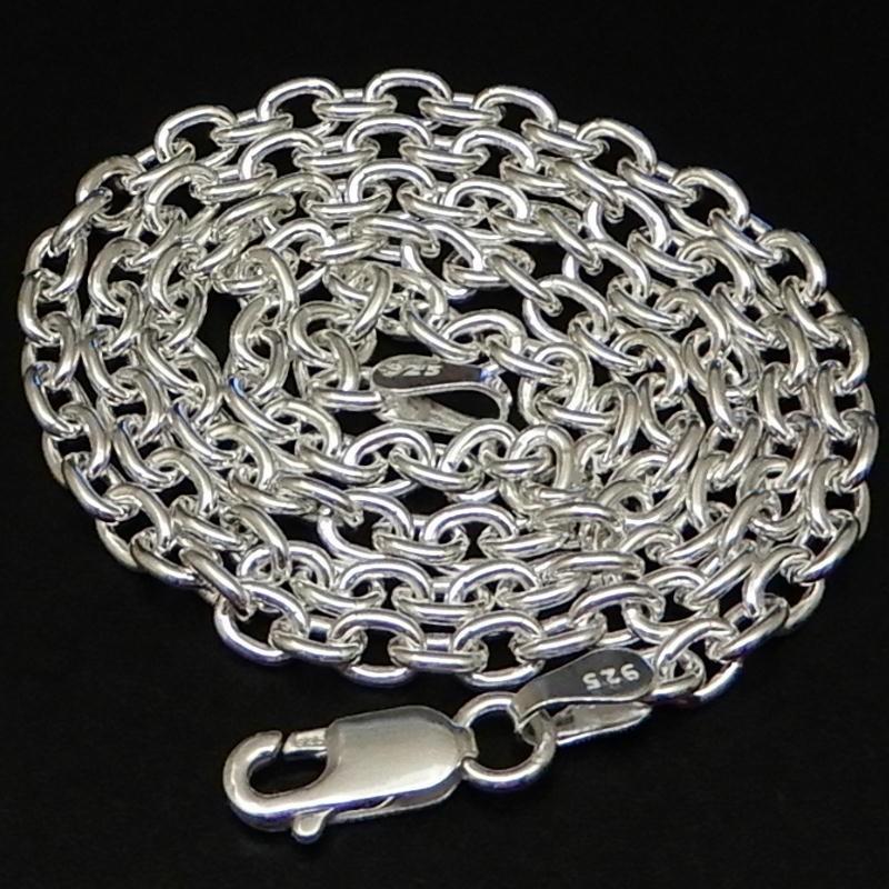 ネックレス メンズ シルバー925 2.8mm 45cm あずきネックレス シルバー