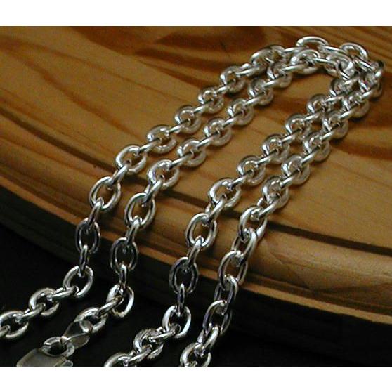 6.1mm 60cm 太くて存在感抜群 あずきネックレス シルバーネックレス チェーン ネックレス メンズネックレス あずきチェーン シルバーチェーン 小豆 アズキの画像