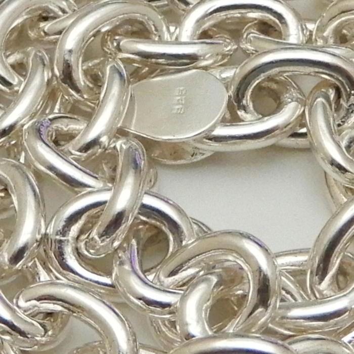 超極太 存在感抜群 9.1mm 45cm 約79g あずきチェーン シルバーチェーン