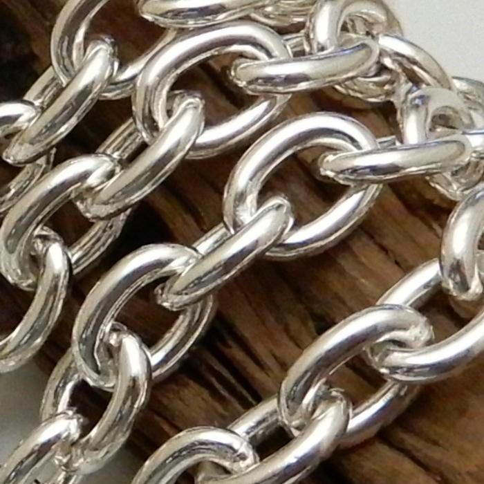 極太silverあずきネックレス ネックレス メンズ シルバー925 あずきチェーン 6mm 60cm 極太