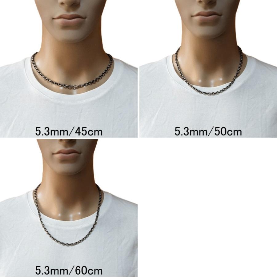 ネックレス メンズ シルバー925 あずきチェーン 60cm 幅5.3mm