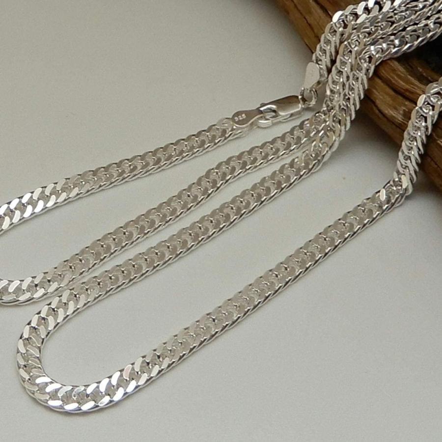 喜平 ネックレス メンズ シルバー925 チェーン ダブル喜平 4.5mm 60cm