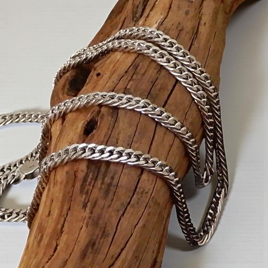 喜平 ネックレス メンズ シルバー925 チェーン ダブル喜平 2.6mm 45cm シルバーネックレス メンズ ネックレス チェーン ロジウム加工 喜平 チェーンの画像
