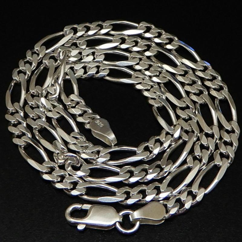 ネックレス メンズ シルバー925 フィガロ チェーン 45cm 3.4mm