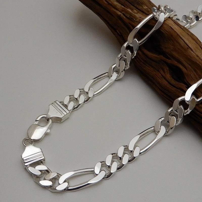 極太 メンズ ネックレス チェーン シルバー925 45cm 幅8.2mm フィガロ